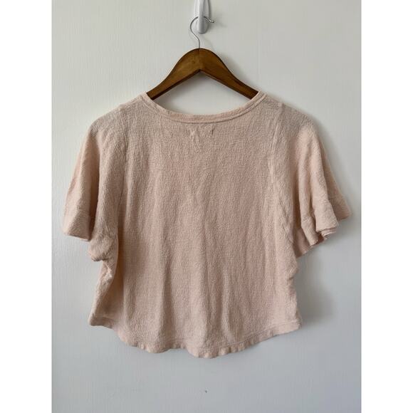 Madewell Women's Peach Flutter Sleeve Cotton Ingrid Dolman Blouse Size XS - Picture 5 of 8